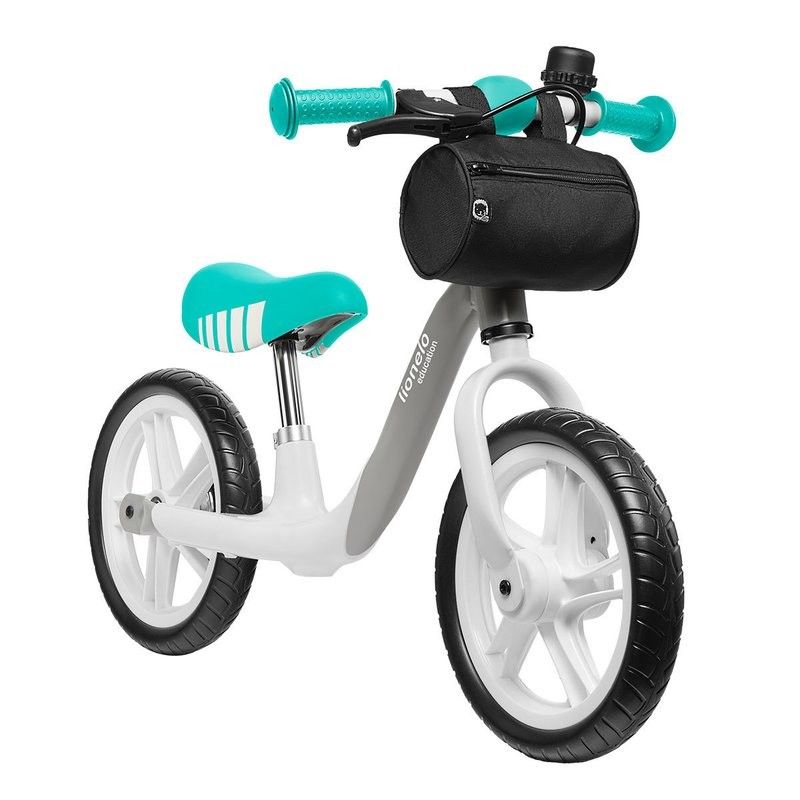 Bicicleta fara pedale Arie, Cu claxon, Saculet pentru depozitare, Roti din spuma Eva, 12 inch, Graph