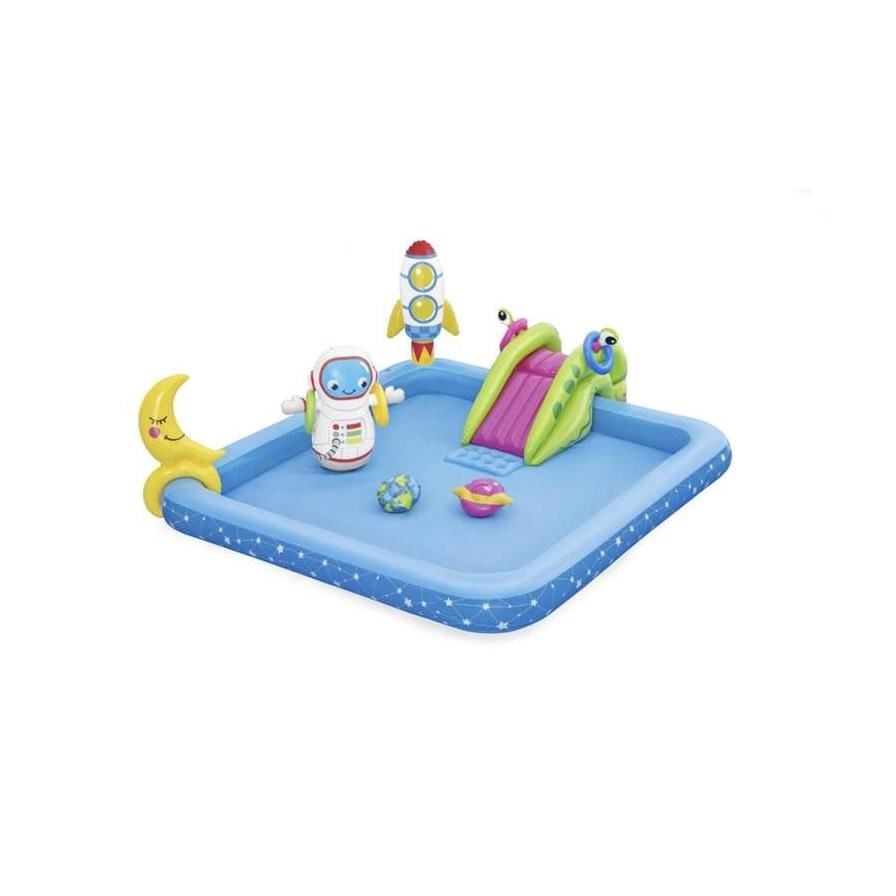 Piscina gonflabila pentru copii, de joaca, cu tobogan, 228x206x84 cm, Bestway Little Astronaut