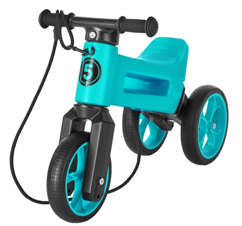 Bicicleta fara pedale Funny Wheels Rider SuperSport 2 in 1 Aqua, maner negru