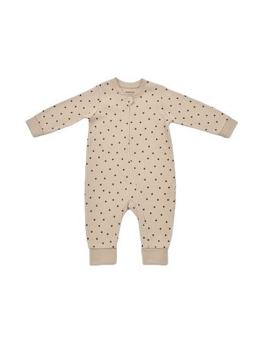 Salopeta cu fermoar si buline Girafa, BabyCosy, 100% bumbac organic, Mink (Marime: 6-9 luni)