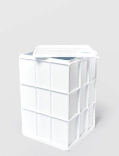 CUTIE ALBA PLASTIC PENTRU BRANZA +CAPAC, STERK , 25 X 25 X 35 - Sterk produs de vanzare-poza- 1