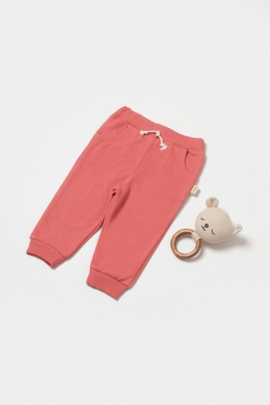 Pantaloni lungi, Two thread, 100%bumbac organic - Rose, BabyCosy (Marime: 6-9 luni)