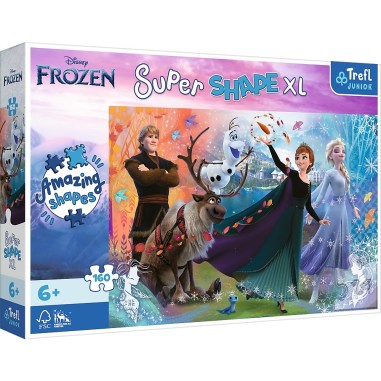 PUZZLE TREFL PRIMO SUPER SHAPE XXL 160 DISNEY FROZEN DESCOPERA LUMEA INGHETATA