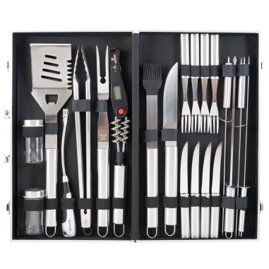 Set 24 piese pentru gratar, inox - Zokura