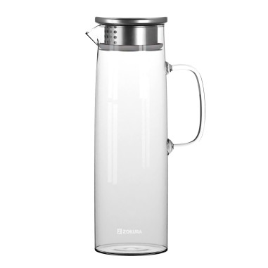 Carafa sticla cu capac din inox, 1,5L - Zokura