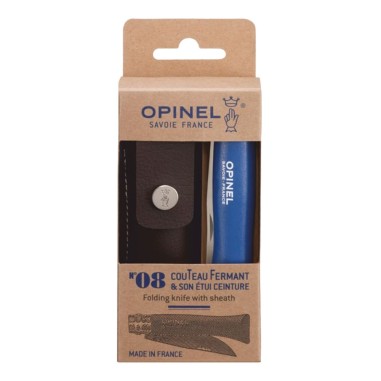 Cutit de buzunar N°08, cu teaca, inox, 8,5cm, "My first", Blue - Opinel