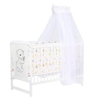 Baldachin din voal, patut 120x60 cm, Alb cu fundita BabyNeeds - produs de calitate si ieftin