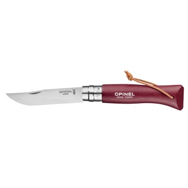 Cutit de buzunar N°08, inox, 8,5cm, "Colorama", Garnet - Opinel