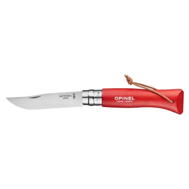 Cutit de buzunar N°08, inox, 8,5cm, "Colorama", Red - Opinel