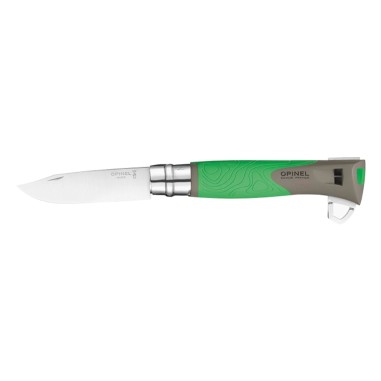 Cutit de buzunar N°12, cu extractor capuse, "Explore", Green - Opinel