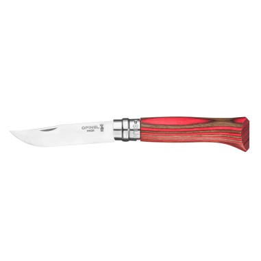 Cutit de buzunar N°08, inox, 8,5cm, "Tradition Luxe", Red Birch - Opinel