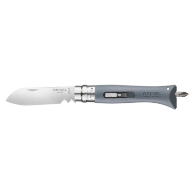 Cutit de buzunar N°09, inox, 8 cm, "DIY", Grey - Opinel