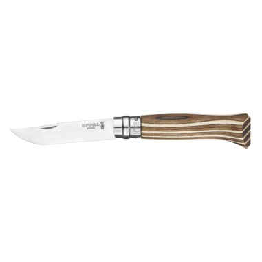 Cutit de buzunar N°08, inox, 8,5cm, "Tradition Luxe", Brown Birch - Opinel