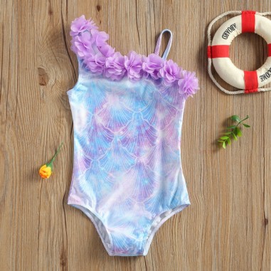 Costum de baie Sirena cu floricele aplicate Drool (Marime: 90)