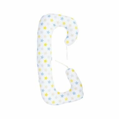 Perna 3 in 1 pentru gravide si bebelusi Soft, Cu husa bumbac, Stelute multicolore BabyNeeds - produs de calitate si ieftin