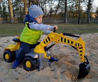 Camion pentru copii, cu excavator rotativ Pick Up, fara pedale, Galben, 75 x 36 x 80 cm - BJ PLASTIK produs de vanzare-poza- 2