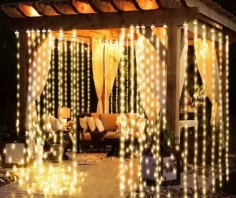 Instalatie de Craciun,  ploaie albastra, 384 leduri, 8X1M...