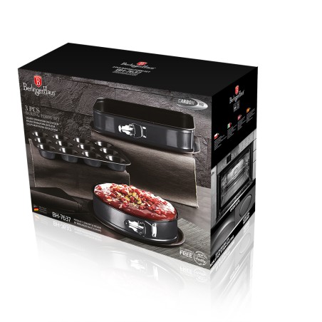 Set 3 tavi metalic line carbon, Berlinger Haus, BH/7637