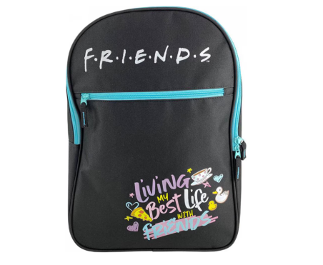 Ghiozdan Teens Friends 2 fermoare negru, FNRS2177-2