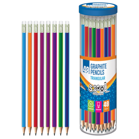 Creionul Grafit HB cu Radieră Triunghiulară SC009 28164