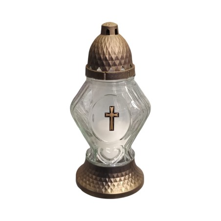 Candela din sticla cu capac, timp ardere 25H, 13x26 cm, LA 104 BT
