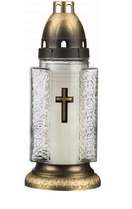 Candela din sticla cu capac, timp ardere 15-18 H, 9x21 cm, LA 65 BT