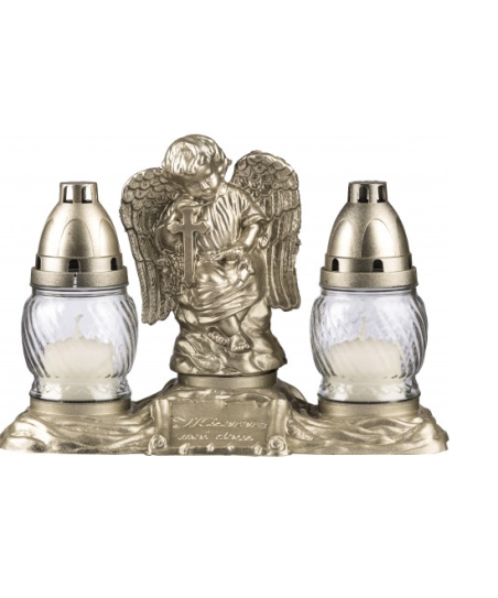 Candele din sticla cu capac, 2 bucati - timp ardere 2x 4-6 H, 20.5/28 cm, LA 320 AN