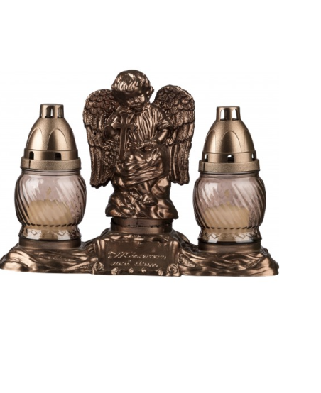 Candele din sticla cu capac, 2 bucati - timp ardere 2x 4-6 H, 20.5/28 cm, LA 320 AN