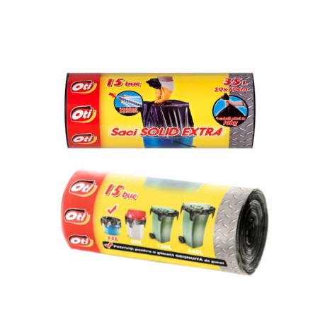 Saci menaj negri Solid Extra 35 Litri, 50x60,15 bucati /rola