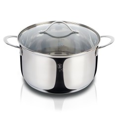 Oala inox cu capac 24 cm, 4.1 litri, BH 6587, Silver...