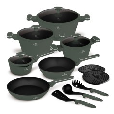 Set oale si tigai, 15 piese, BH 8208, Matte Green...
