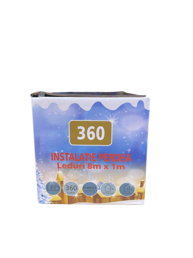 Instalatie de Craciun tip perdea 360 leduri, 8...
