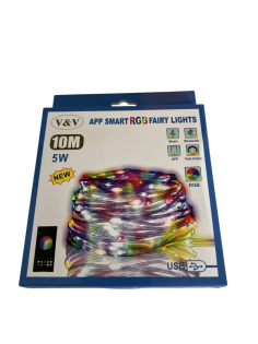 Bandă LED, 10 m, 100 LED-uri, USB, 9619RGB, Multicolor,...