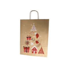 Punga cadou din hartie model Craciun, 22 x 10 x 31, CMR...