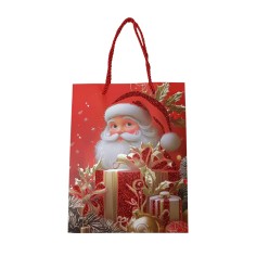 Punga cadou model Mos Craciun, 40 x 30 x12