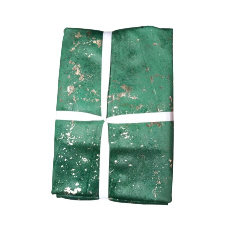 Patura cuvertura Bella din catifea verde cu insertie aurii, 220 x 235 cm