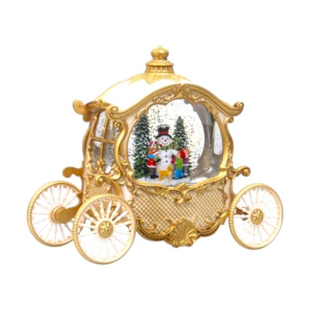 Ornament decorativ de Craciun tip caleasca cu Led, 26 cm, USB 360