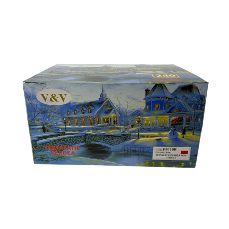 Instalatie perdea cu 240 leduri rosie, 3x3 metri, P9110