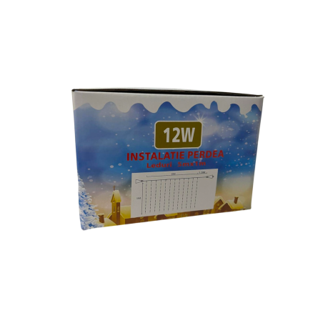 Instalatie perdea cu 200 leduri alb rece, 5 metri, P9108