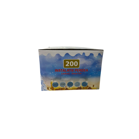 Instalatie perdea cu 200 leduri alb rece, 5 metri, P9108