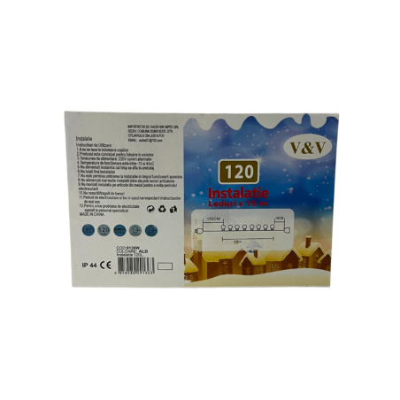 Instalatie liniara cu 120 leduri alb rece,15 metri, P9136