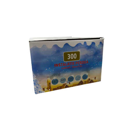 Instalatie perdea cu 300 leduri alb rece, 8x1metri, P9109