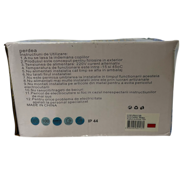 Instalatie liniara cu 200 leduri alb cald, 10...