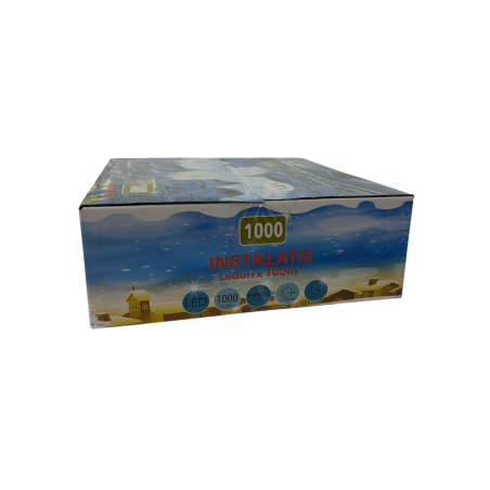 Instalatie liniara cu 1000 leduri albastra, 100 metri, 6027B
