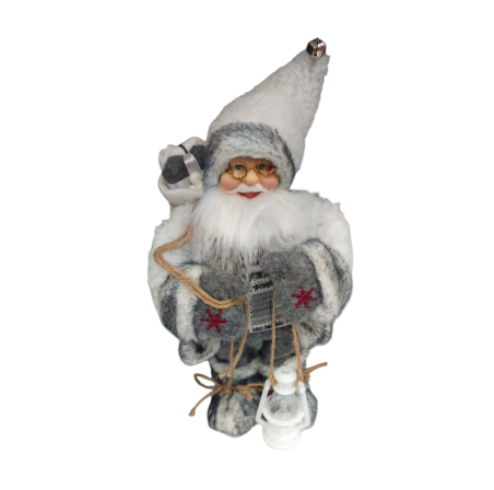 Figurina cu Mos Craciun cu baterii, 28 cm