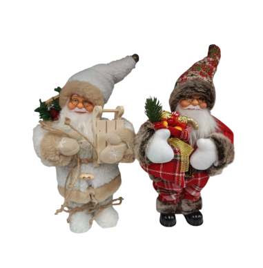 Figurina cu Mos Craciun cu baterii, 28 cm