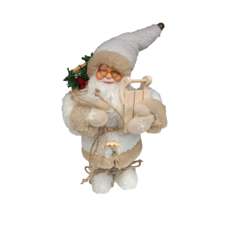 Figurina cu Mos Craciun cu baterii, 28 cm