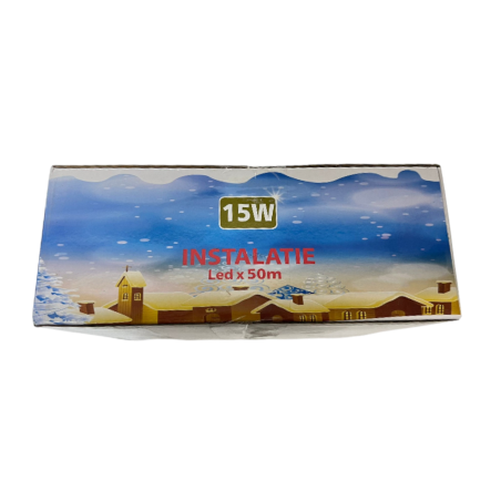 Instalatie de Craciun liniara, albastra, 50 m, 500 leduri, 5833B