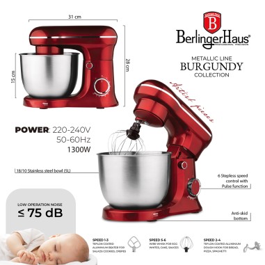 Robot de bucatarie, BH 9864, 5 Litri,1500 W,...