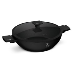 Cratita Wok cu capac, 30 cm, BH 8182, Matte Black,...